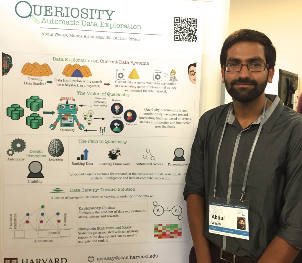 Abdul Wasay presenting the poster about Queriosity at #hlf15 Picture: B. Lugger